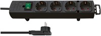 Stekkerdoos Brennenstuhl Comfort Plus 4vdg incl platte stekker 2m zw