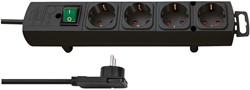 Stekkerdoos Brennenstuhl Comfort Plus 4vdg incl platte stekker 2m zw