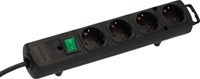 Stekkerdoos Brennenstuhl Comfort Plus 4vdg incl platte stekker 2m zw-2
