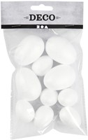 Eieren Creativ Company styropor 6 stuks 25x23mm 6 stuks 35x48mm wit