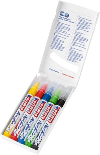 Acrylmarker edding e-5100 medium basis assorti set à 5 stuks-2