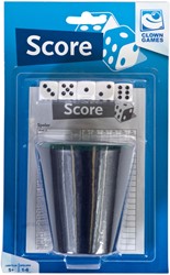 Spel dobbelset en scoreblok Clown