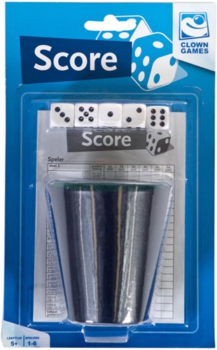 Spel dobbelset en scoreblok Clown