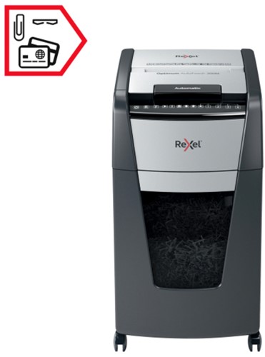 Papiervernietiger Rexel Optimum Auto+ 300M P5 snippers 2x15mm-2