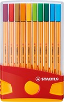 Fineliner STABILO point 88 ColorParade rollerset geel/rood F ass 20st