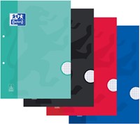 Cursusblok Oxford School A4 ruit 5x5mm 2-gaats 200pag 80gr assorti