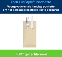 Pochette Tork Linstyle Premium 1-laags 390x390mm crème 509609-2