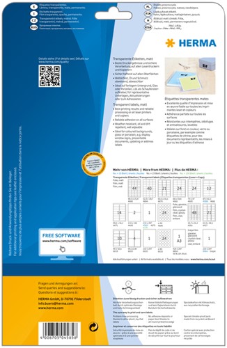 Etiket HERMA 4585 210x297mm weerbestendig transparant mat 10 stuks-3