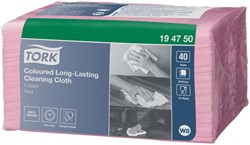 Reinigingsdoek Tork W8 Premium 1-laags 40 vel rood 194750
