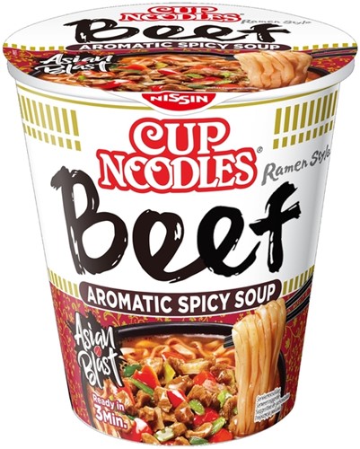 Noodles Nissin 5 spices beef cup