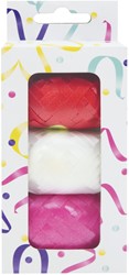 Lint set à 3 kleuren rood, wit en roze