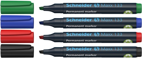 Permanent marker Schneider Maxx 133 schuin 1-4mm assorti 4 stuks-2