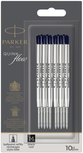 Balpenvulling Parker Quinkflow zwart 0.7mm blister à 10 stuks