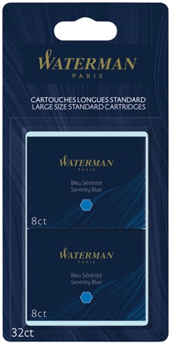Inktpatroon Waterman internationaal Florida blauw blister 4x8 stuks