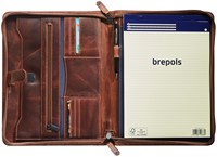 Schrijfmap Maverick The Original A4 rits incl schrijfblok leer bruin-2