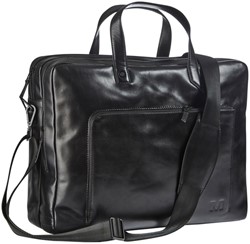 Businesstas Maverick All Black met laptopvak 15.6" leer zwart