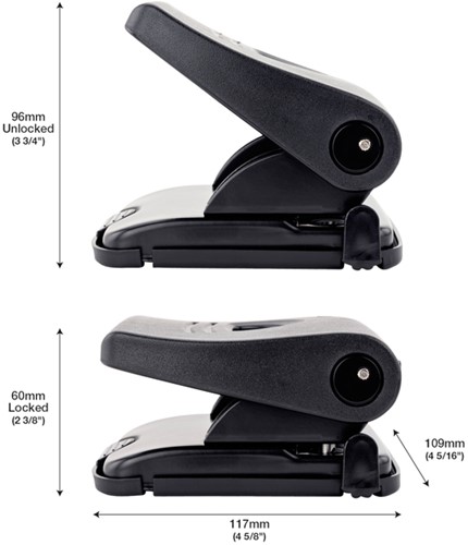 Perforator Rapesco Germ-Savvy Heavy Duty 827-P antibacterieel 2-gaats zwart-2