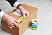 Waarschuwingsetiket Rillprint 46x125mm documents enclosed blauw 250 stuks-3