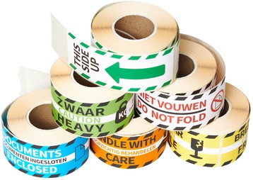 Waarschuwingsetiket Rillprint 46x125mm this side up wit groen 250 stuks-2