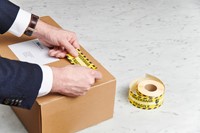 Waarschuwingsetiket Rillprint 46x125mm fragile geel 250 stuks-1