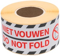 Waarschuwingsetiket Rillprint 46x125mm do not fold wit 250 stuks
