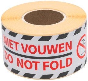 Waarschuwingsetiket Rillprint 46x125mm do not fold wit 250 stuks