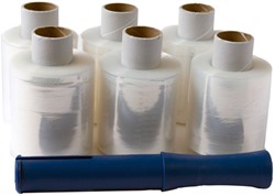 Wikkelfolie IEZZY 100mmx250m 20mu met afroller transparant pak à 6 rol