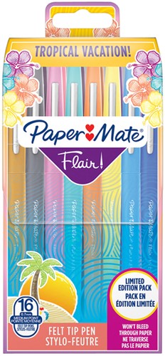 Fineliner Paper Mate Flair Vacation 16 kleuren
