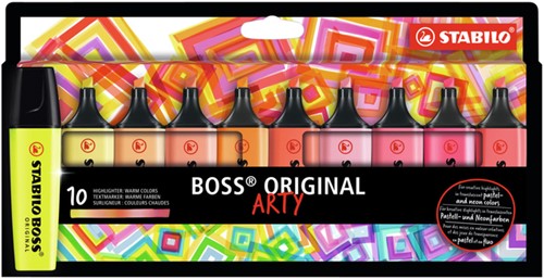 Markeerstift STABILO Boss Original Arty etui à 10 warme kleuren