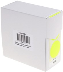 Etiket Rillprint 35mm op rol fluor geel 500 stuks