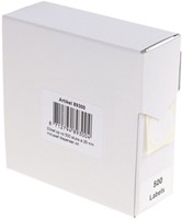 Etiket Rillprint 25mm 500st op rol rond wit