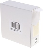 Etiket Rillprint 25mm 500st op rol rond wit-2