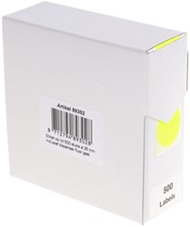 Etiket Rillprint 25mm op rol fluor geel 500 stuks