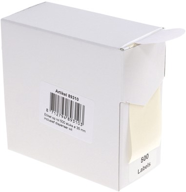 Etiket Rillprint 35mm op rol wit 500 stuks