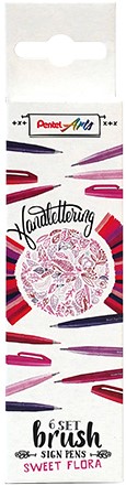 Brushpen Pentel Sign SES15C Sweet Flora assorti 6 stuks-3