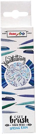 Brushpen Pentel Sign SES15C Spring Rain assorti 6 stuks-3