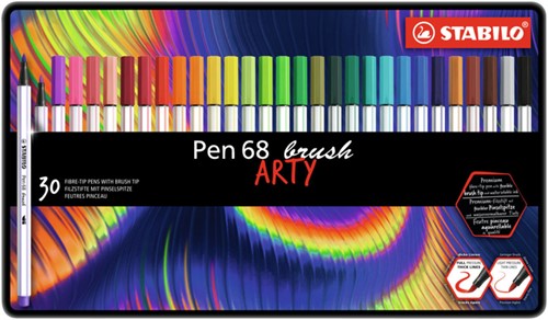 Brushstift STABILO Pen 568 Arty blik à 30 kleuren