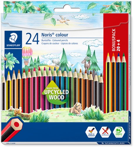 Kleurpotloden Staedtler Noris set à 20+4 kleuren