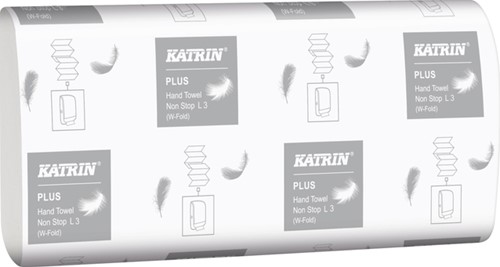 Handdoek Katrin Plus w-vouw 3-laags 203x320mm 25x90 vel wit 61600-2