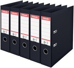 Ordner Esselte No.1 PP 30% gerecycled folie Multipack zwart 5 stuks