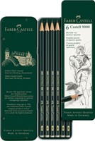 Potlood Faber-Castell 9000 6 hardheden in blik-3