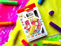 Verfstiften Bruynzeel Kids set à 6 neonkleuren-1