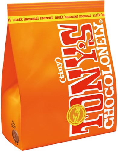 Chocolade Tony's Chocolonely tiny melk karamel zeezout zak 135g