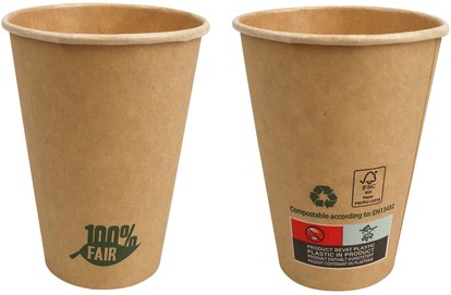 Beker IEZZY 100% fair 180ml karton 50 stuks bruin-3