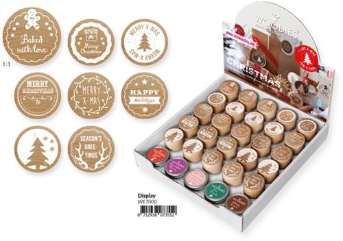 Stempels en stempelkussen Woodies Christmas-3