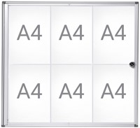 Binnenvitrine wand MAULextraslim whiteboard 6xA4 met slot