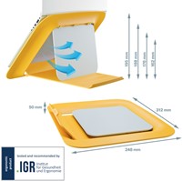 Laptopstandaard Leitz Ergo Cosy verstelbaar recyled geel-3