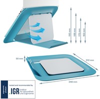 Laptopstandaard Leitz Ergo Cosy verstelbaar recyled blauw-2