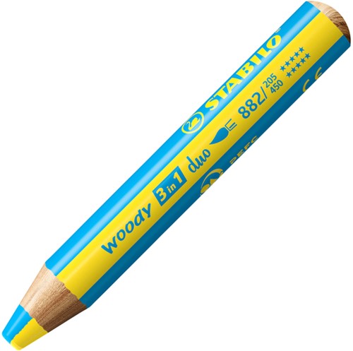 Kleurpotloden STABILO 882 woody 3 in 1 duo puntenslijper assorti 5st-2
