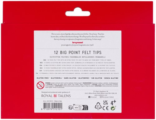 Viltstift Bruynzeel Kids Big Point set à 12 kleuren-2